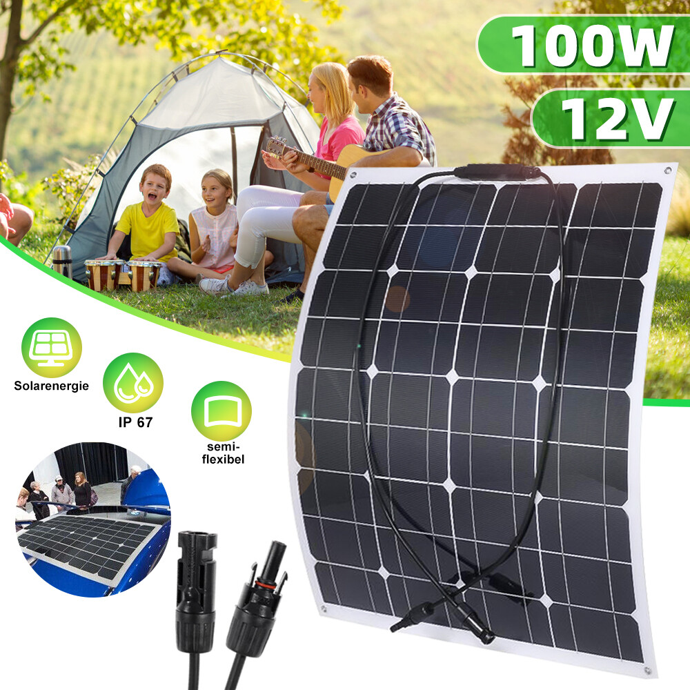 100w 12v Monocrystalline Semi-flexible Solar Panel For RV/Boat/Car/Home/Camping