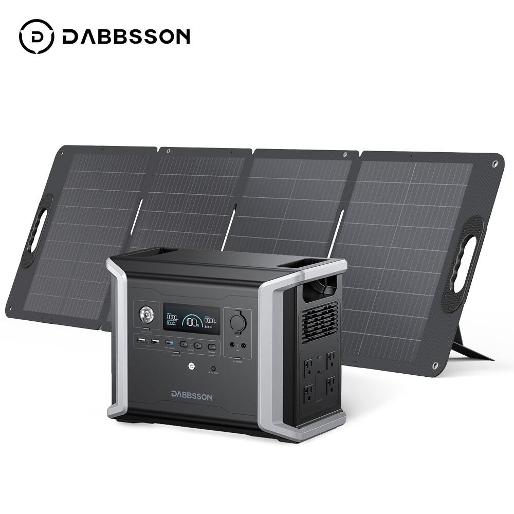 Dabbsson DBS1300 1330Wh Power Station Portable Solar Generator +120W Solar Panel