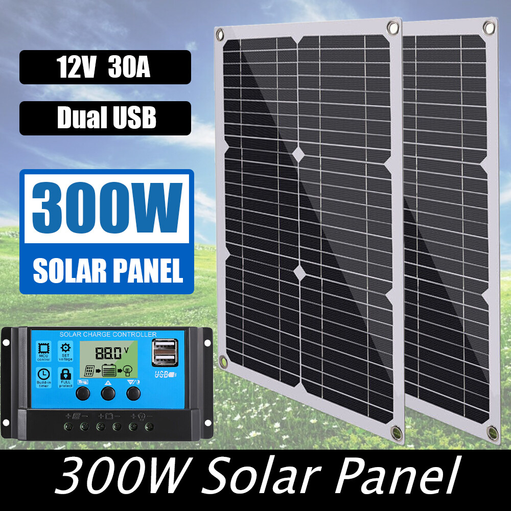 Semi-Flexible Solar Panel kit + 30A Controller PWM Rv Marine Boat Off Grid