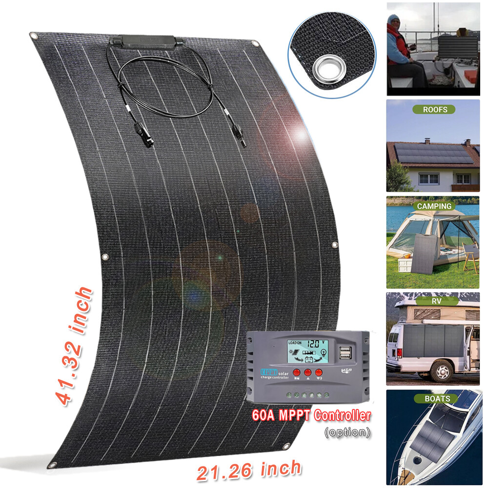 300 Watt Flexible Mono Solar Panel 12V Battery Charger for Car RV Rooftop Power