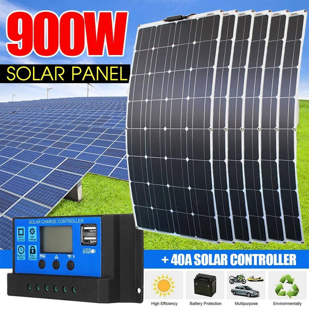 Best Solar Panel Kit 6000W Power Inverter Set 12V Battery Charger Controller