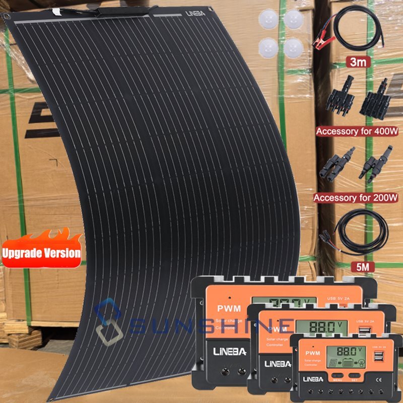 400W Mono Solar Panel 30A/60A/100A LCD Battery Controller Home/Caravan/RV/Boat