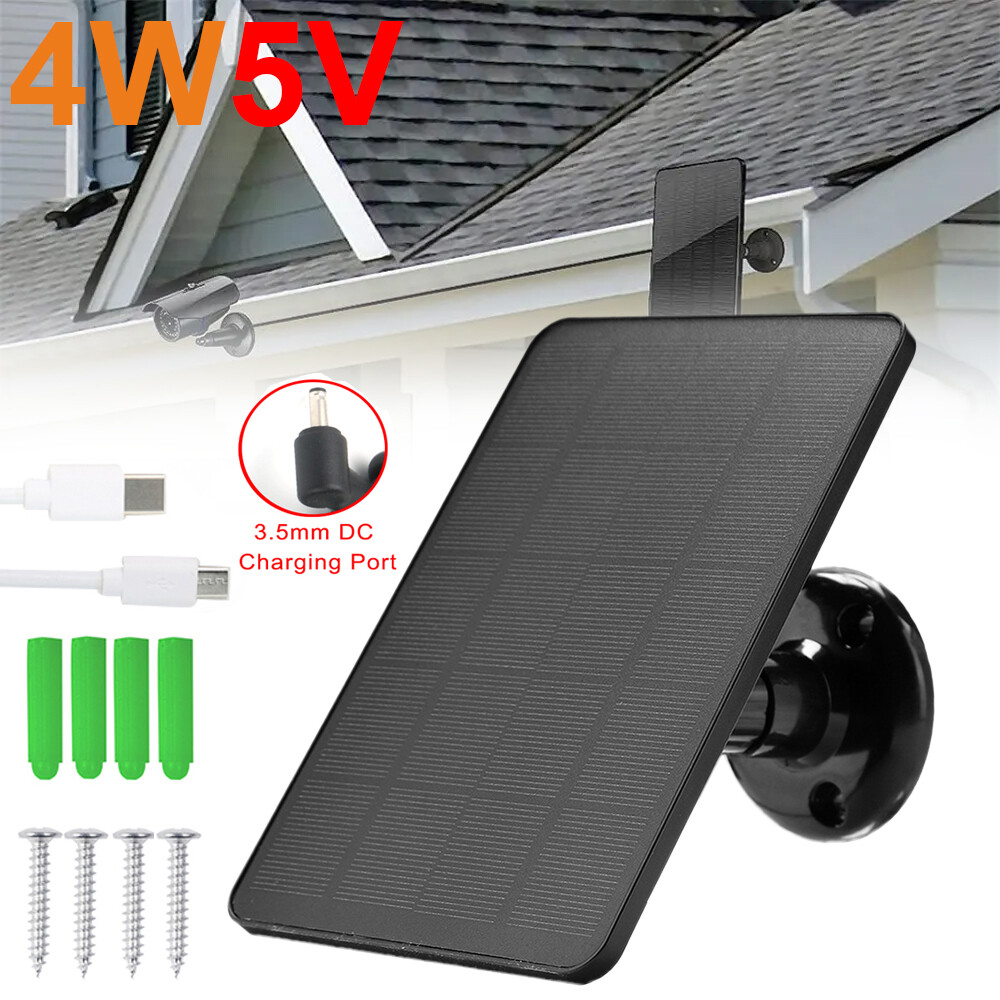 10ft Cable-4W-5V Solar Panel Charger for Ring Camera Spotlight & Stick Up Cam