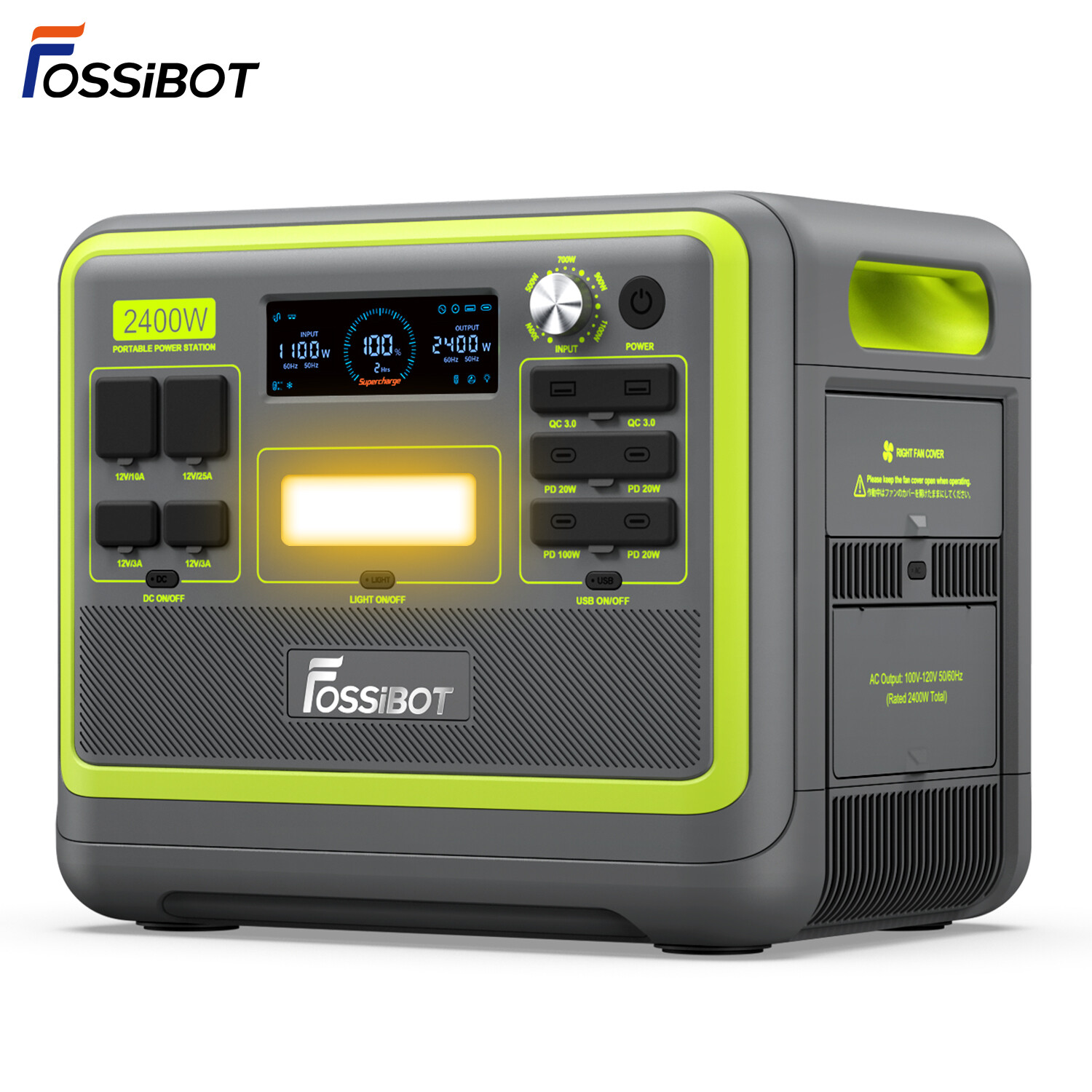 FOSSiBOT F2400 2400W 2048Wh Power Station Solar Generator for Van life Emergency