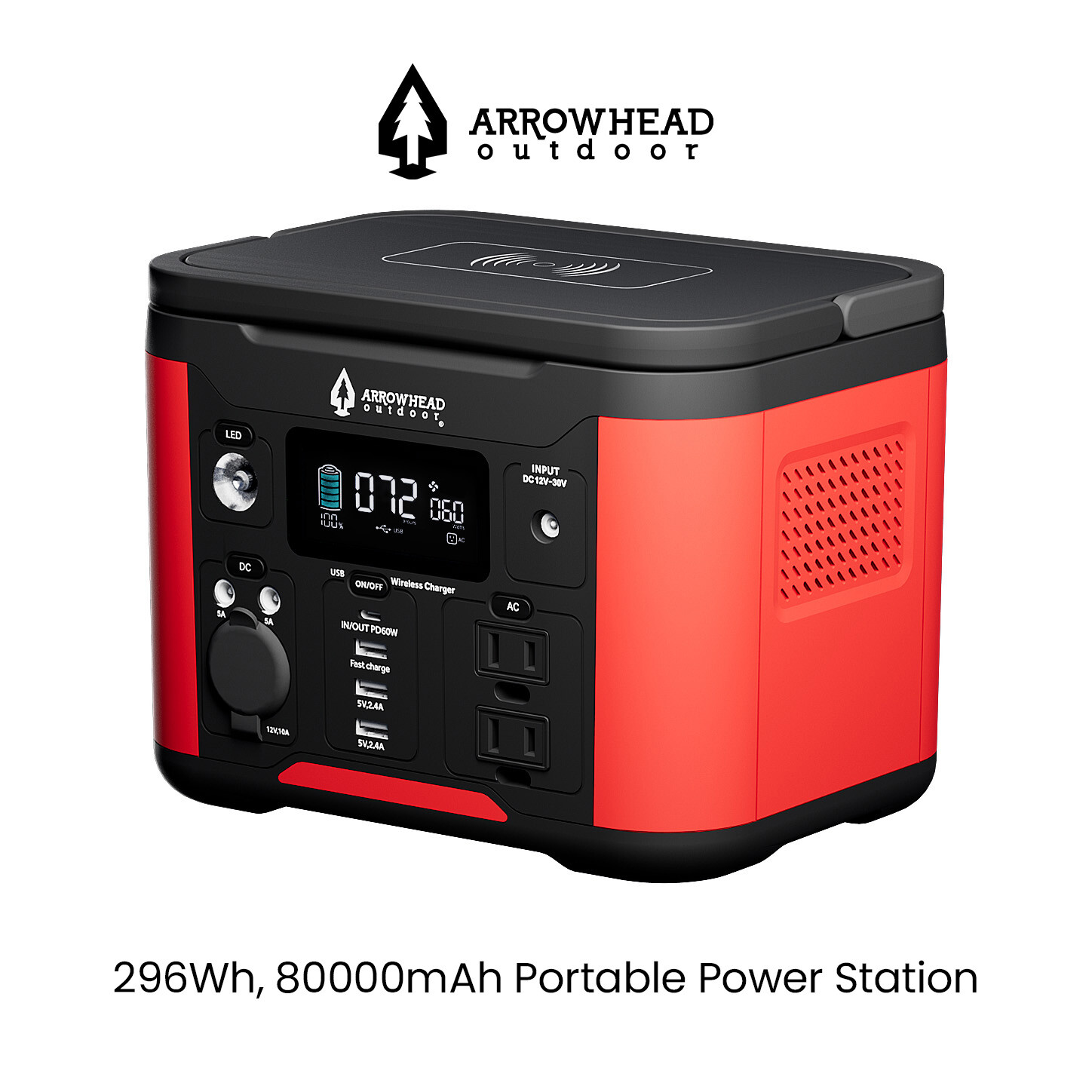 ARROWHEAD OUTDOOR 296W Portable Power Station Solar Generator 120V/300W Peak 600