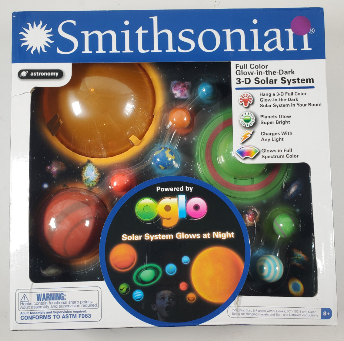 NEW Smithsonian Full Color Glow IN Dark 3-D Solar System NIB SCIENCE DISCOVERY