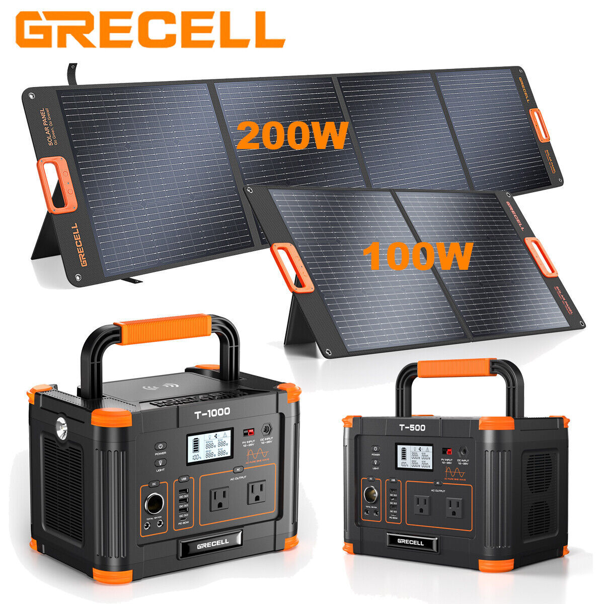 Portable Power Station 2000W Peak Solar Generator Backup Battery/Solar Panel Kit