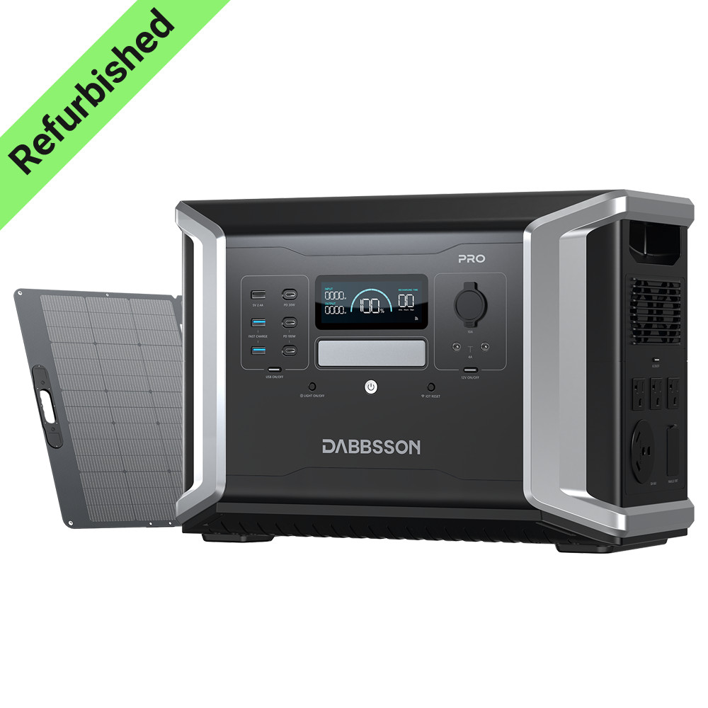 Portable Power Station 1382Wh 2400W Solar Generator EPS with 420W Solar Panel