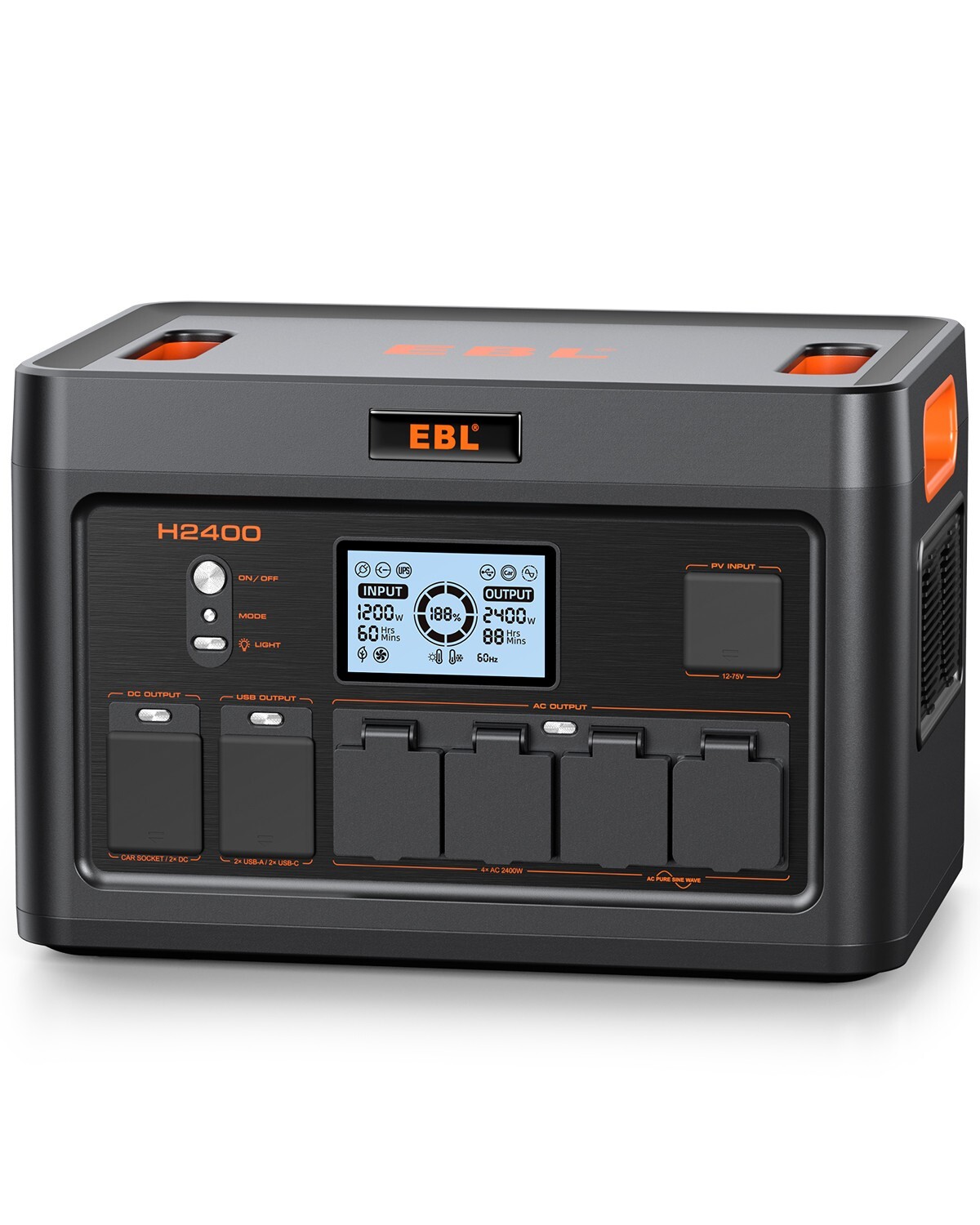 EBL Portable Power Station 2400W Solar Generator LiFePO4 Battery Backup Power