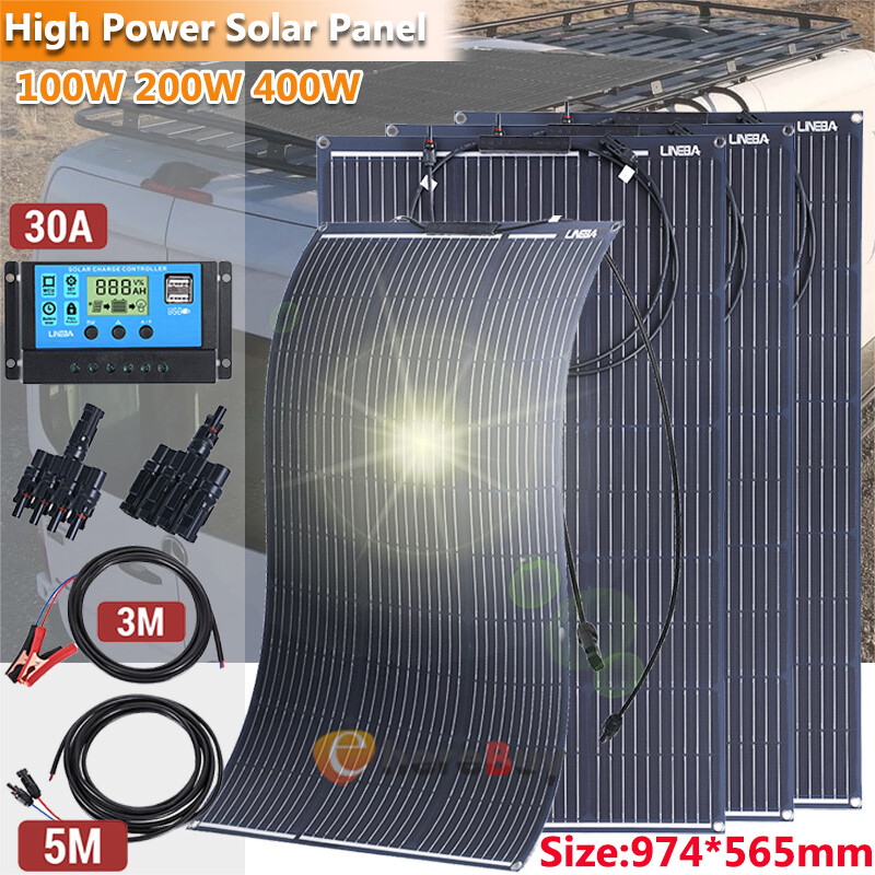 400 Watts Solar Panel Kit 30A 12V Battery Charger w/ Controller Caravan Boat RV