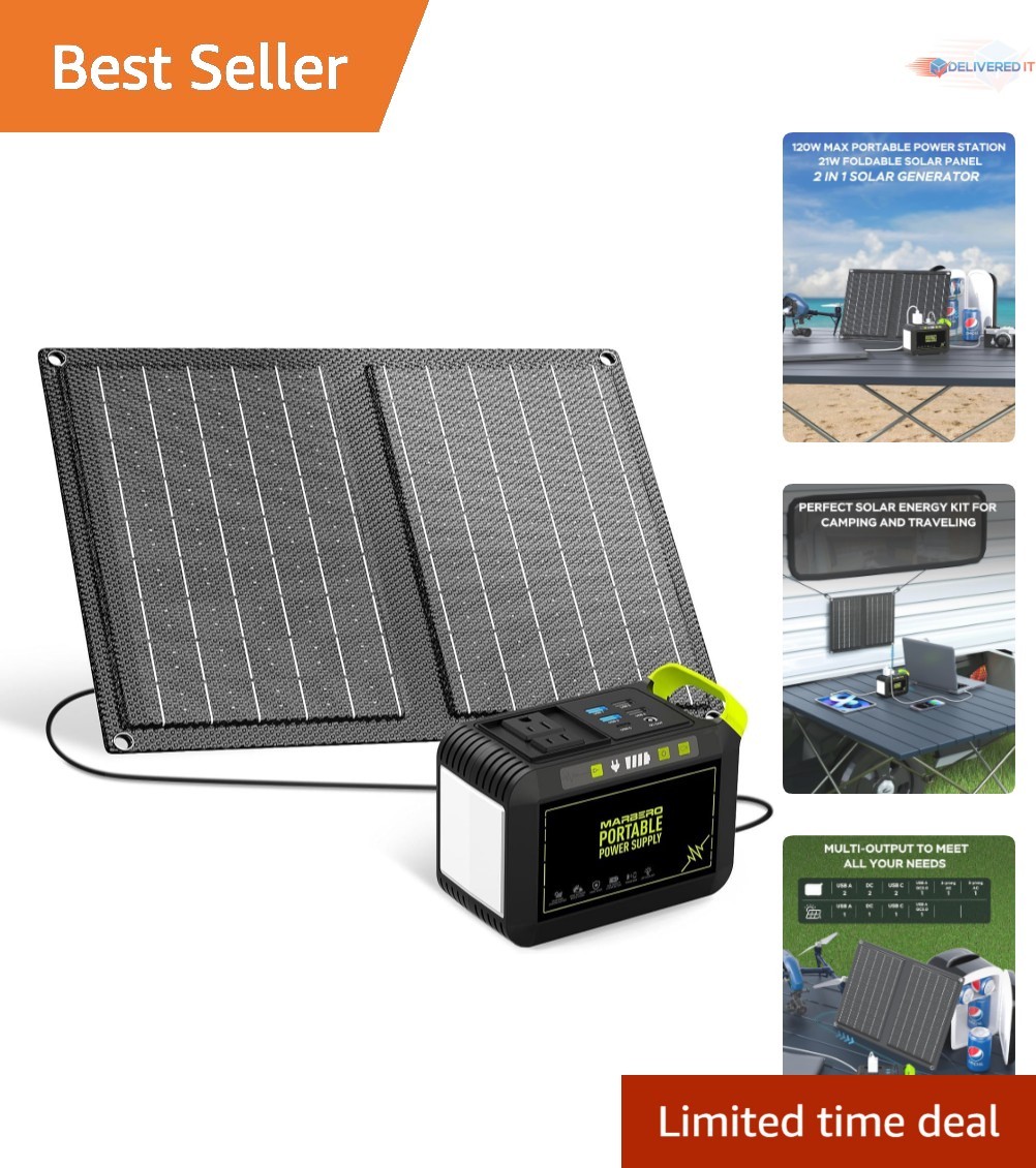 Portable Solar Generator 88Wh 21W Panel Emergency Power Camping Hiking Outdoors