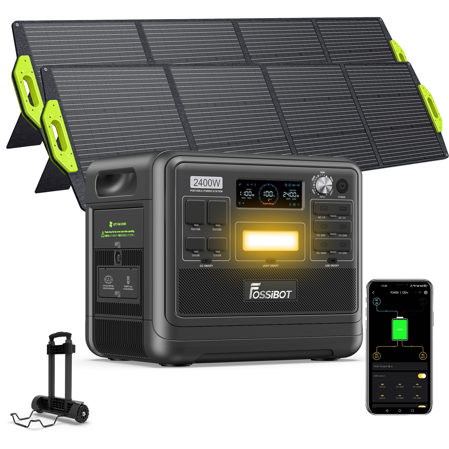 FOSSiBOT 2048Wh Portable Power Station Solar Generators + 200W/400W Solar Panel
