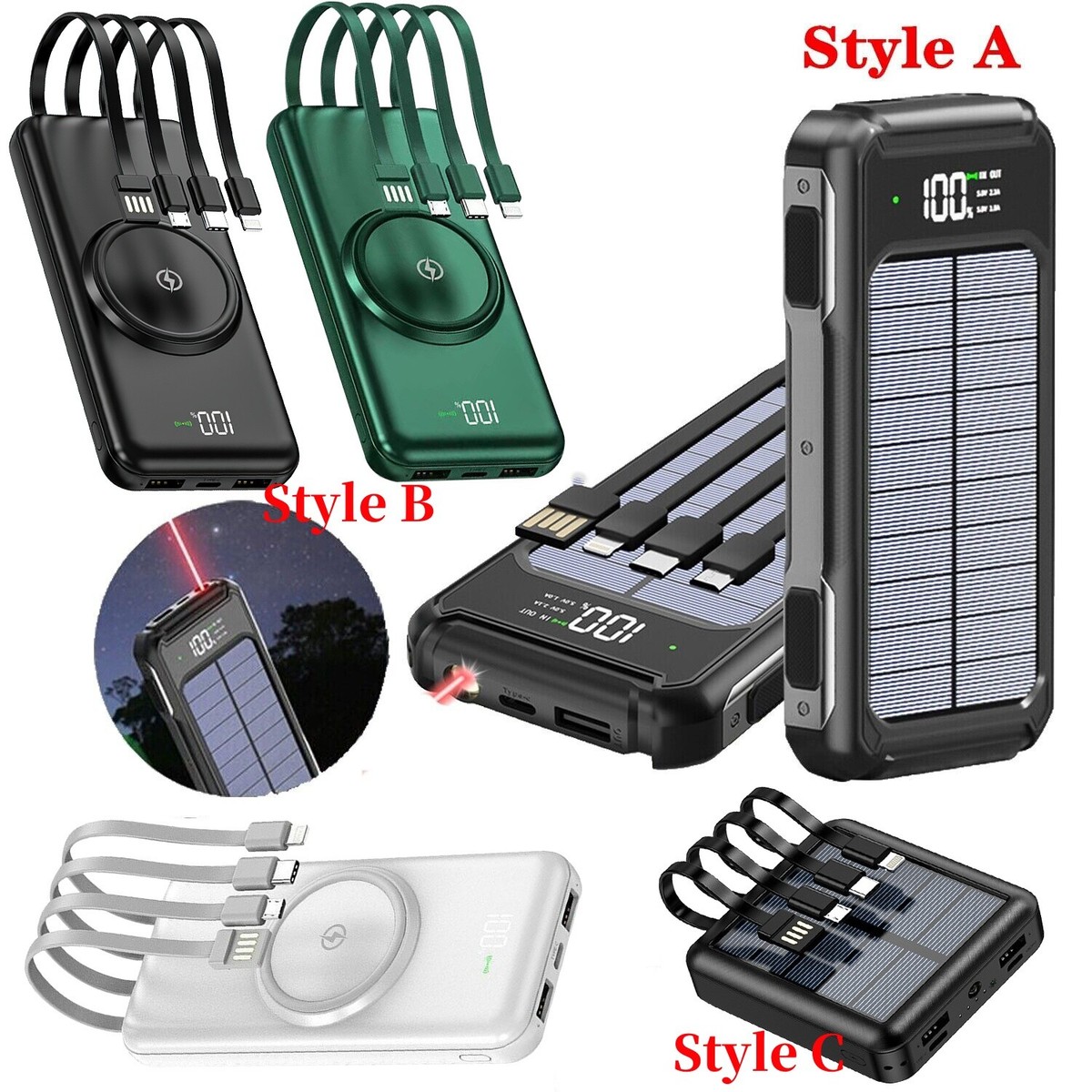 Power Bank 20000mAh Fast Charging USB LCD LED Portable External Battery Charger