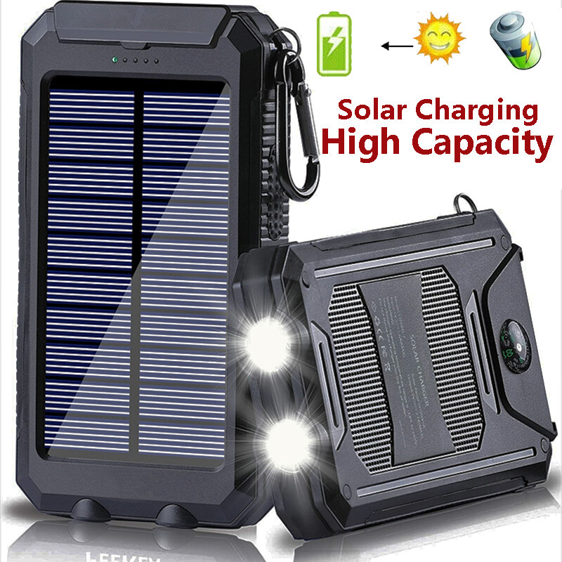 2022 Waterproof Solar Power Bank 10000mAh Portable External Battery Charger