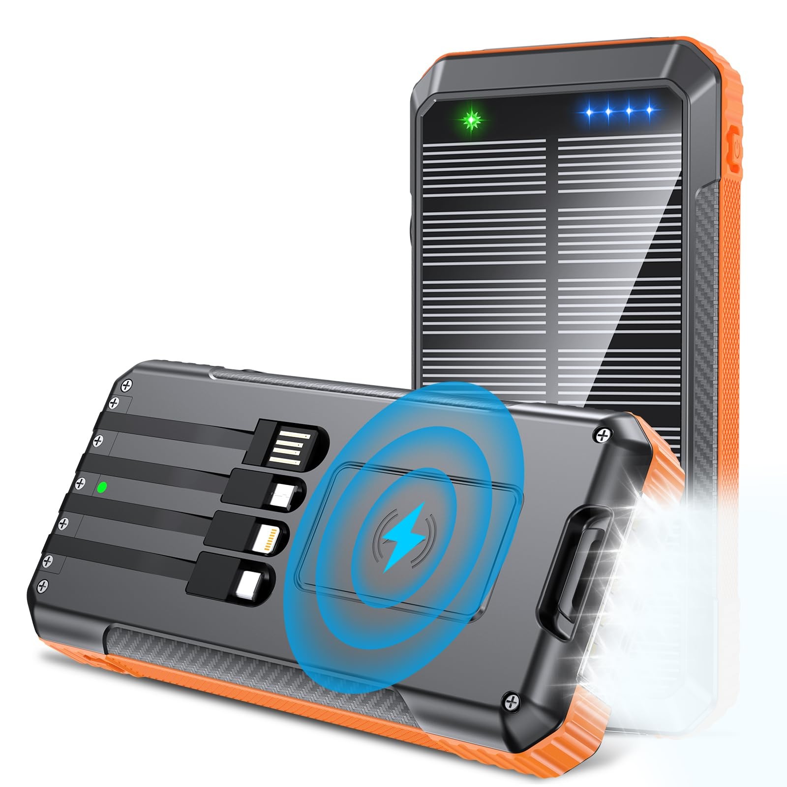 Power-Bank-Solar-Charger-Wireless Charger, 33800mAh Portable Charger 20W Fast…