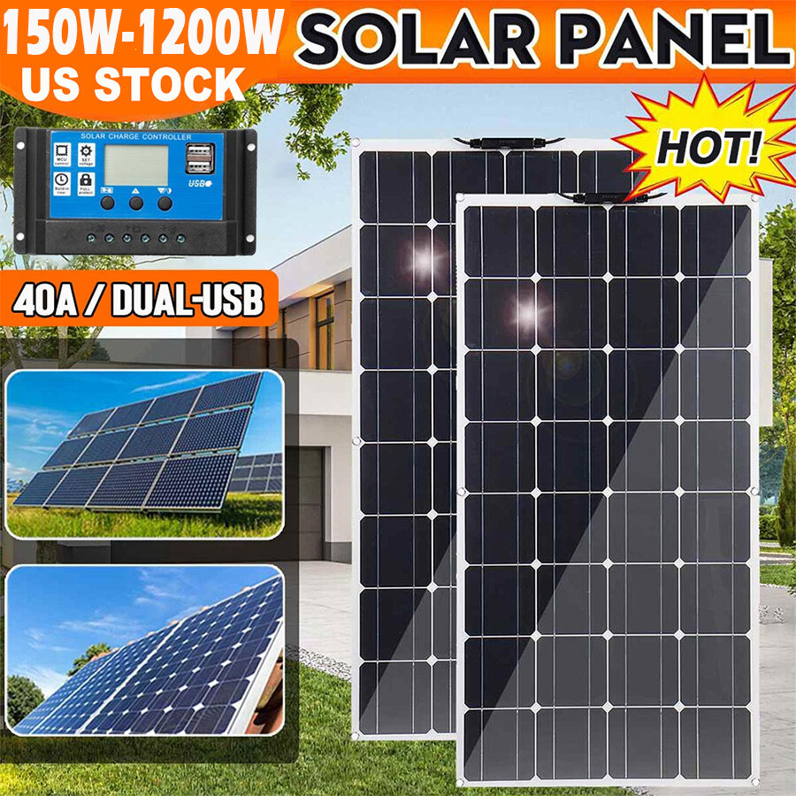 1200W Waterproof Solar Panel High Efficiency 12V Solar Panel RV/Camper/Off-Grid