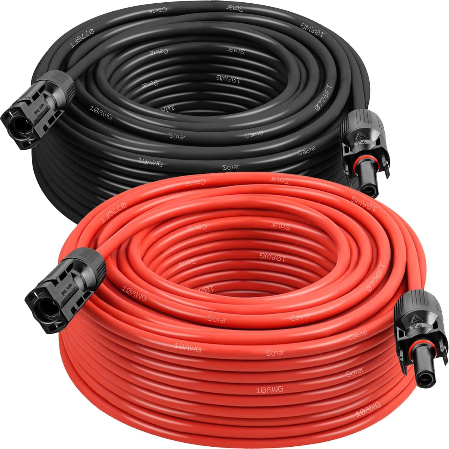 Solar Panel Extension Cable – 10AWG 100FT PV Wire with Waterproof Female & Male