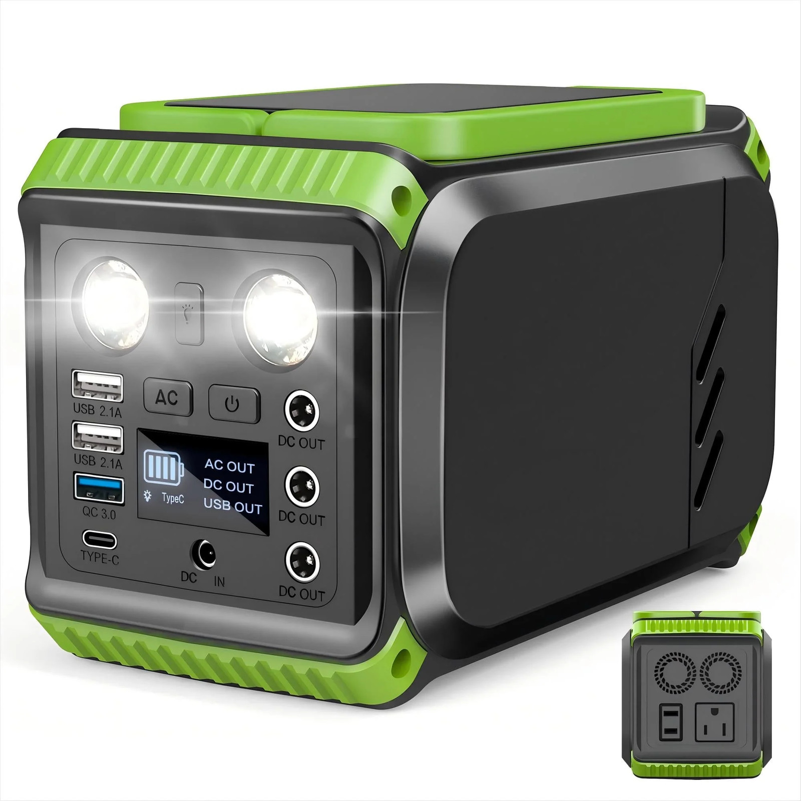 200W Portable Power Station, 148Wh 40000Mah Solar Generator with 110V AC Outlets