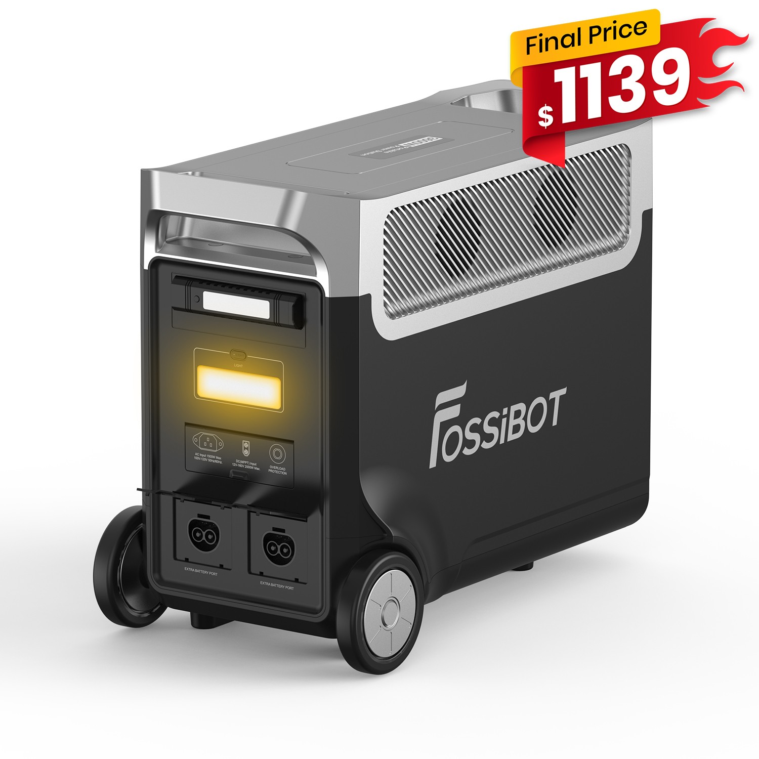 FOSSiBOT F3600 PRO 3600W 3840Wh Power Station LiFePO4 Solar Generator Brand New