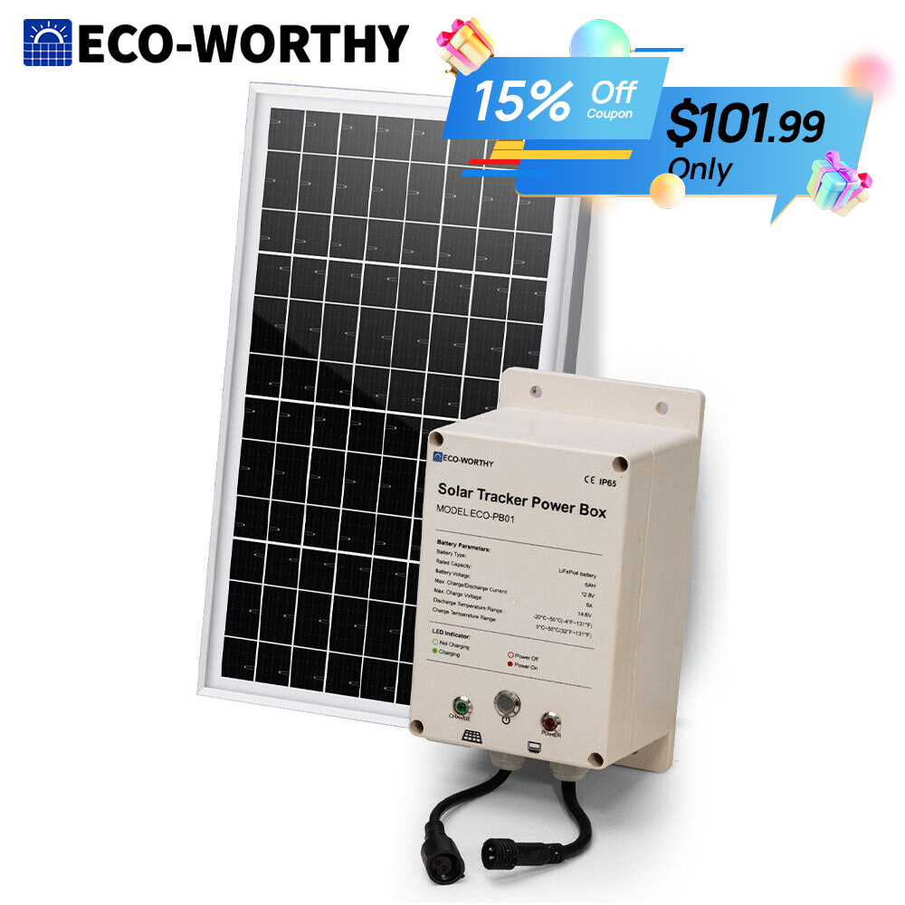 ECO-WORTHY Power Box for Solar Tracker System IP65 Waterproof for Garden Outdoor