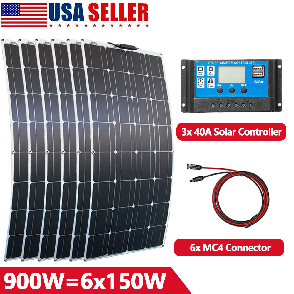 18V Flexible Solar Panel Marine Boat RV Camping Battery Charger 900W 600W 300W