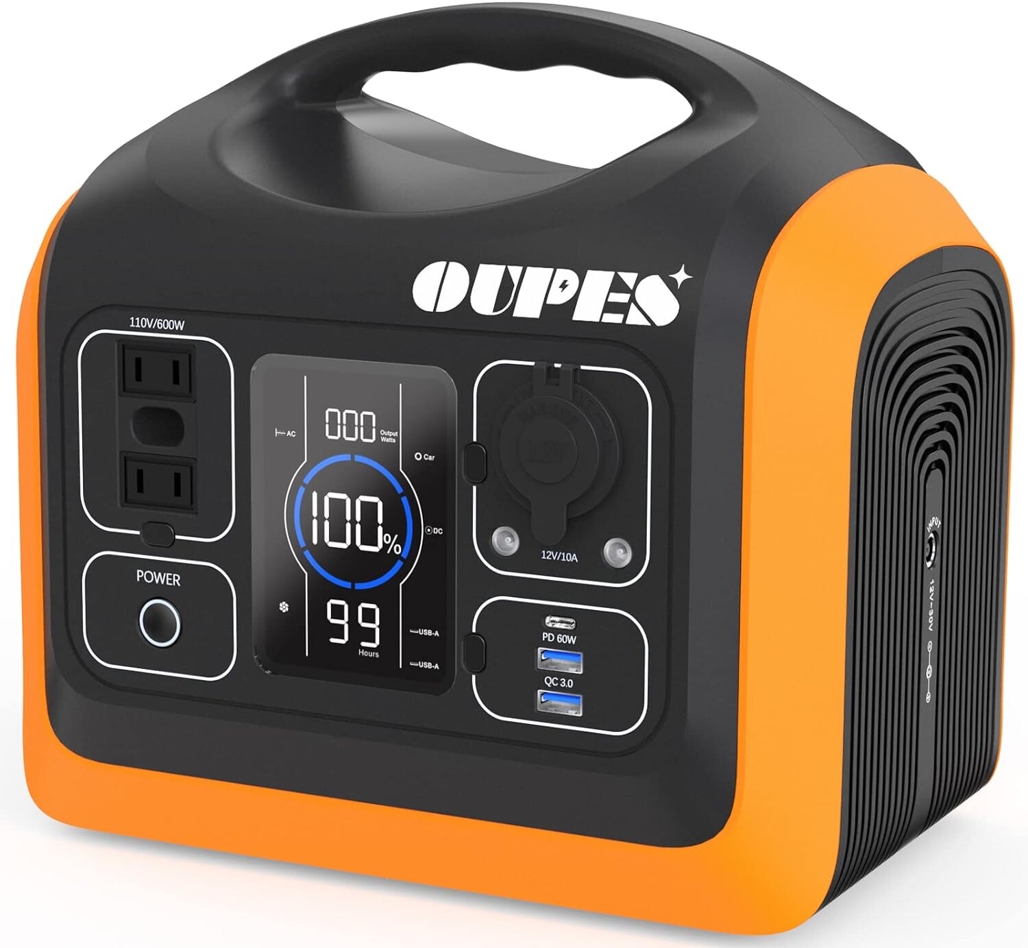 OUPES 600 Portable Power Station 600W 595Wh RV Solar Generator LiFePO4 Battery