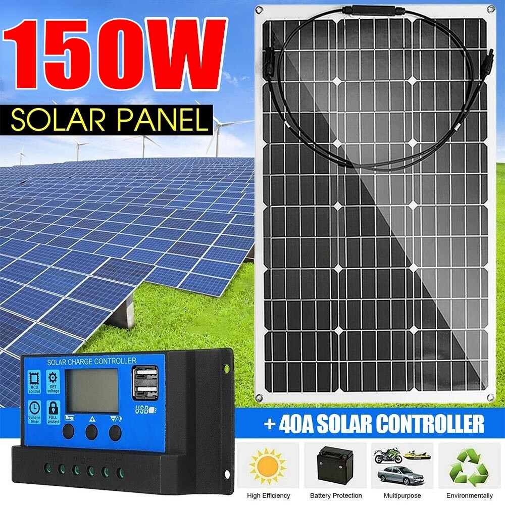 150W＞150W Solar Panel Kit Module 12V Mono Off Grid Charger for RV Boat Camper