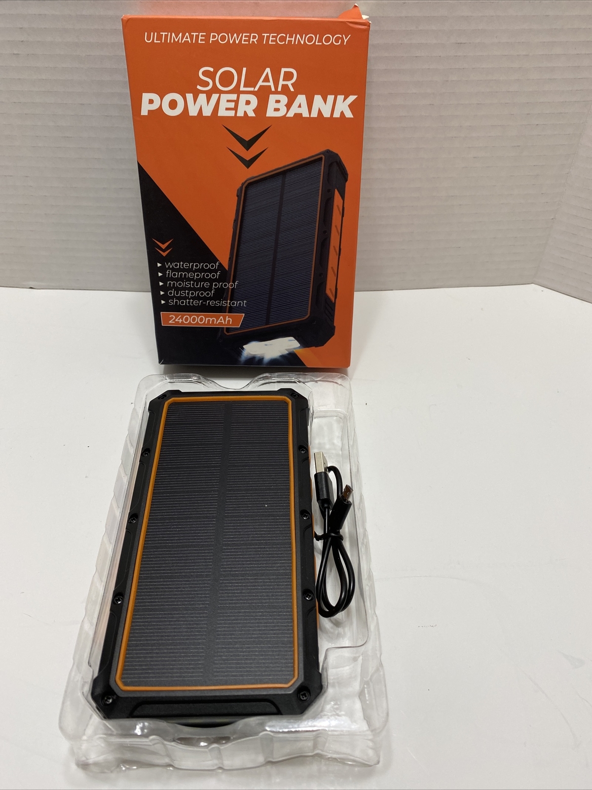 Solar Power Bank, Solar Charger (Waterproof 24,000 mAh), Solar Phone Charger