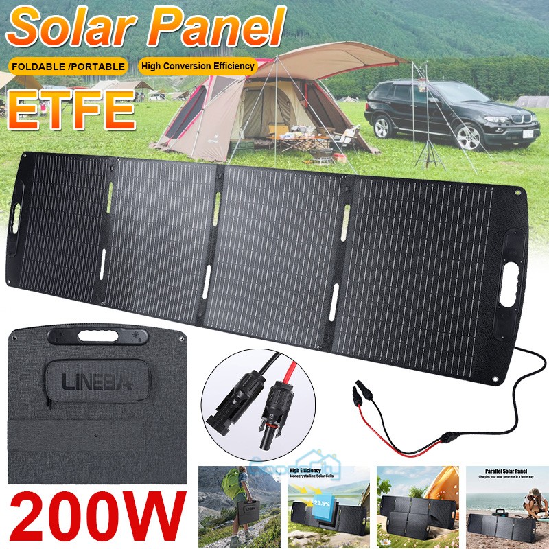 Foldable Off Grid Solar Panel 200W Monocrystalline Waterproof Outdoor RV Camping