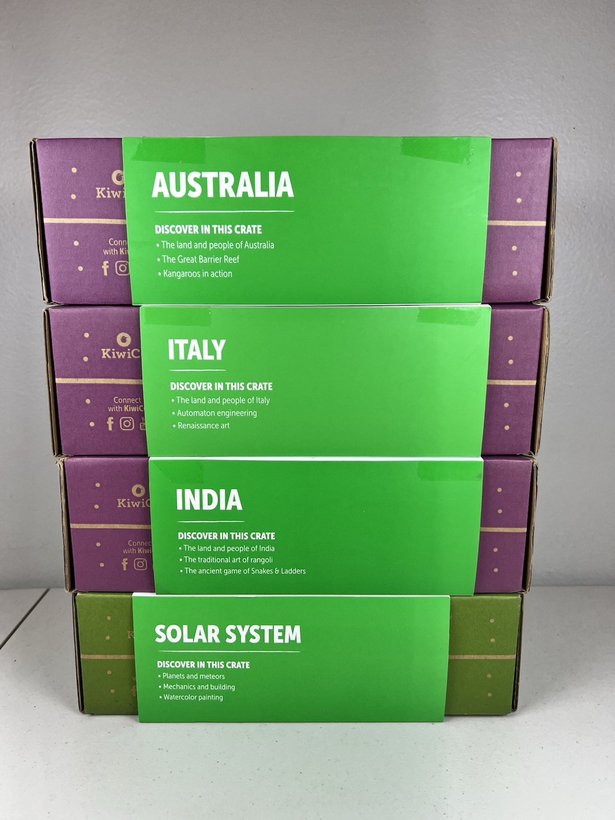 Lot of 4 New Open Box KiwiCo Australia India Italy Solar System Kit Complete