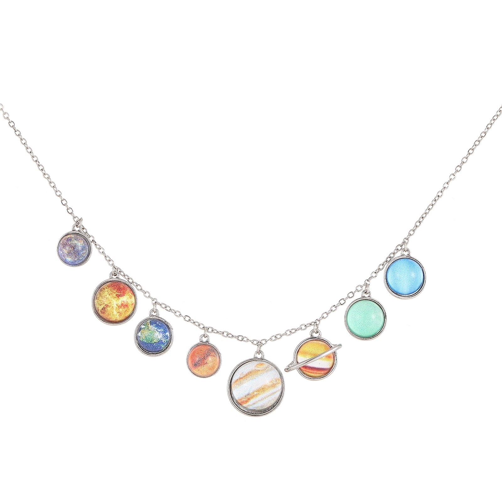 Planet Choker Necklace for Women Universe Galaxy Solar System Space Jewelry E…
