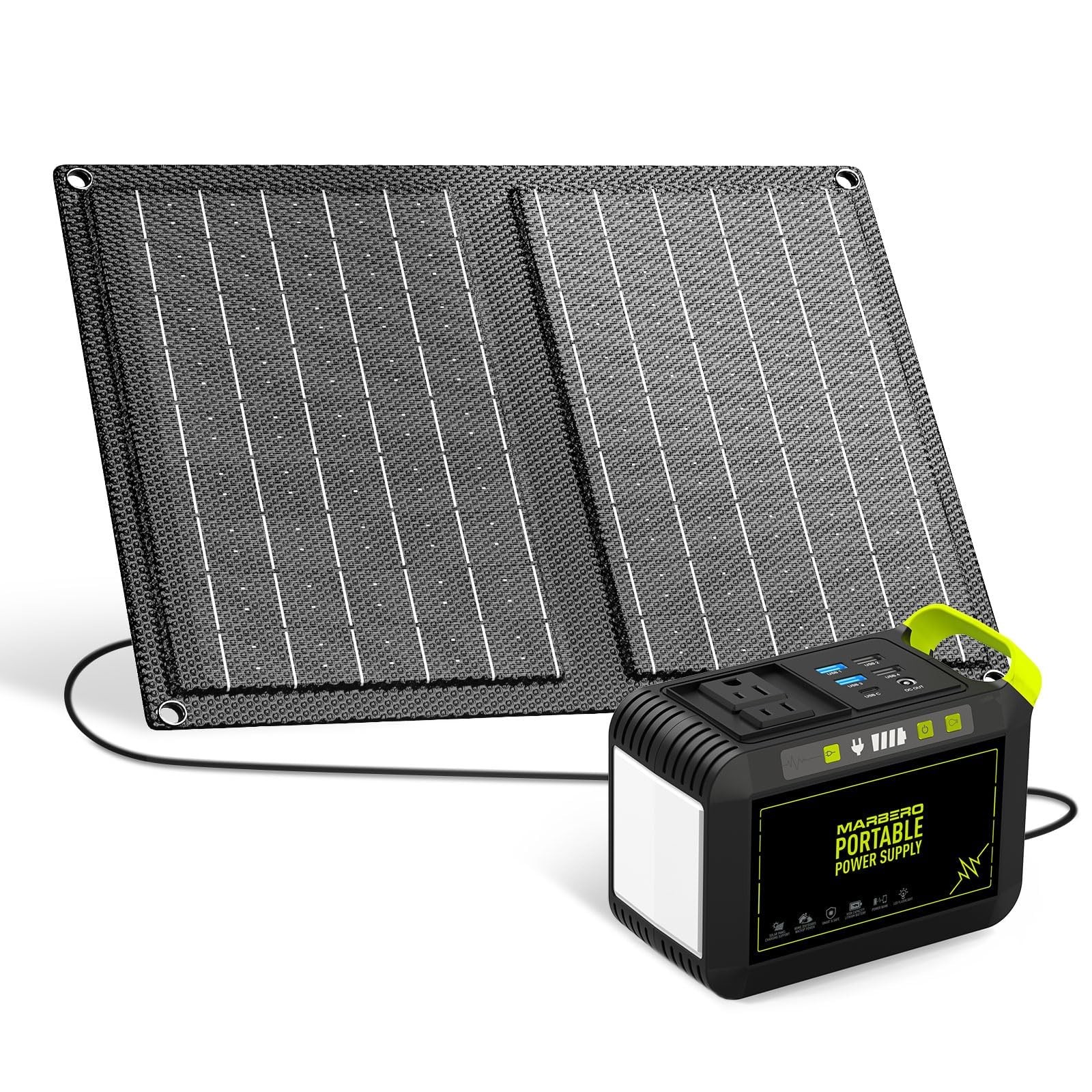 Camping Solar Generator 88Wh Portable Power Station 120W Peak Generator with Sol