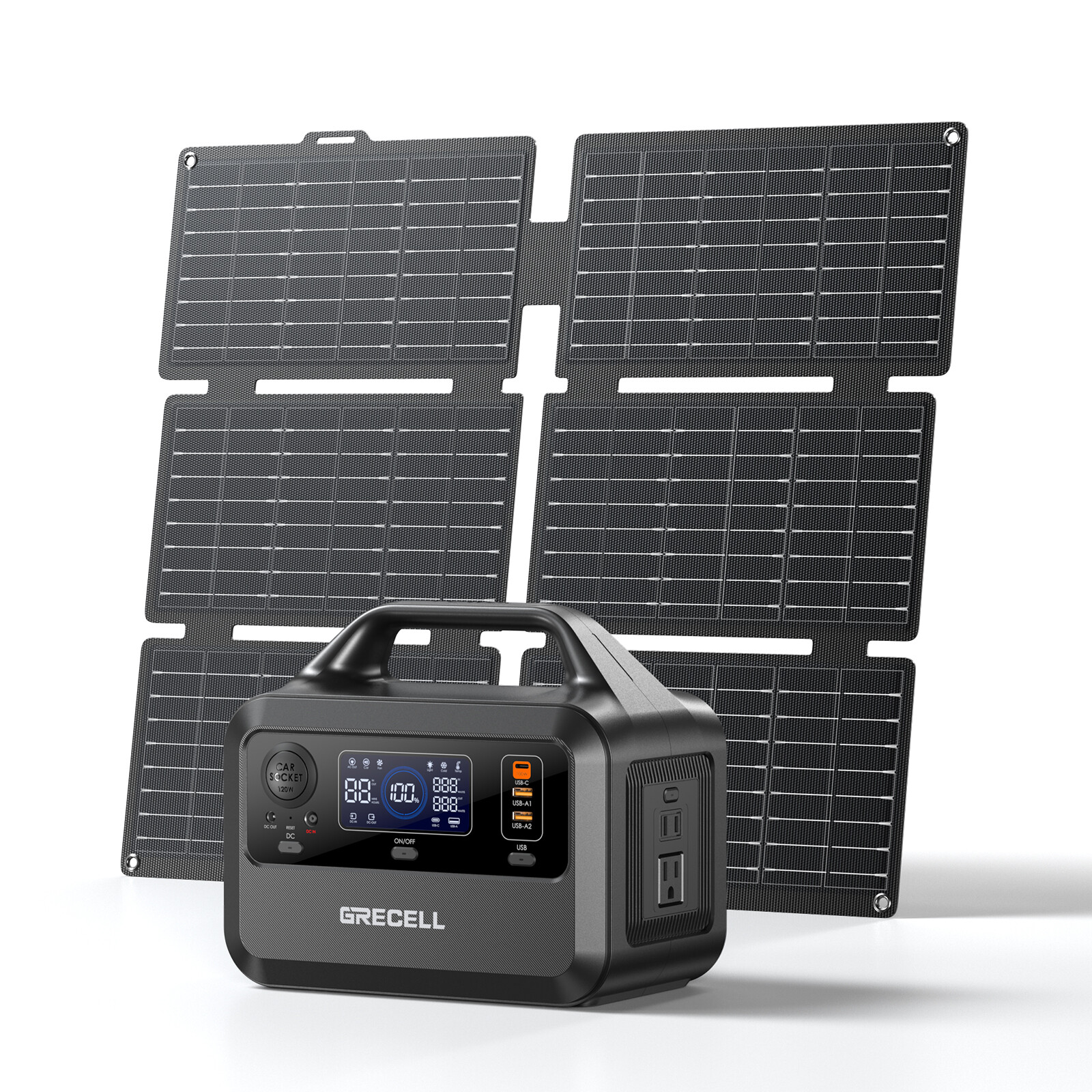 300W Solar Powered Generator 230Wh Power Station with 40W Solar Panel Foldable