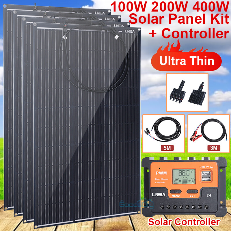400 Watts Solar Panel Kit 12Volt Battery Charger w/ Controller Caravan Boat RV