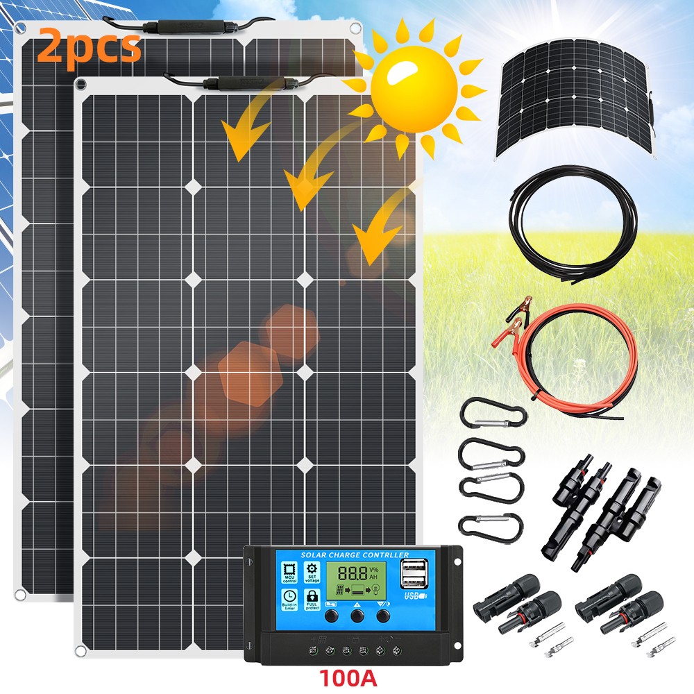 300W 400W 800W Watt Flexible Solar Panel 12V Power for RV Car/Camping/Boat/Home