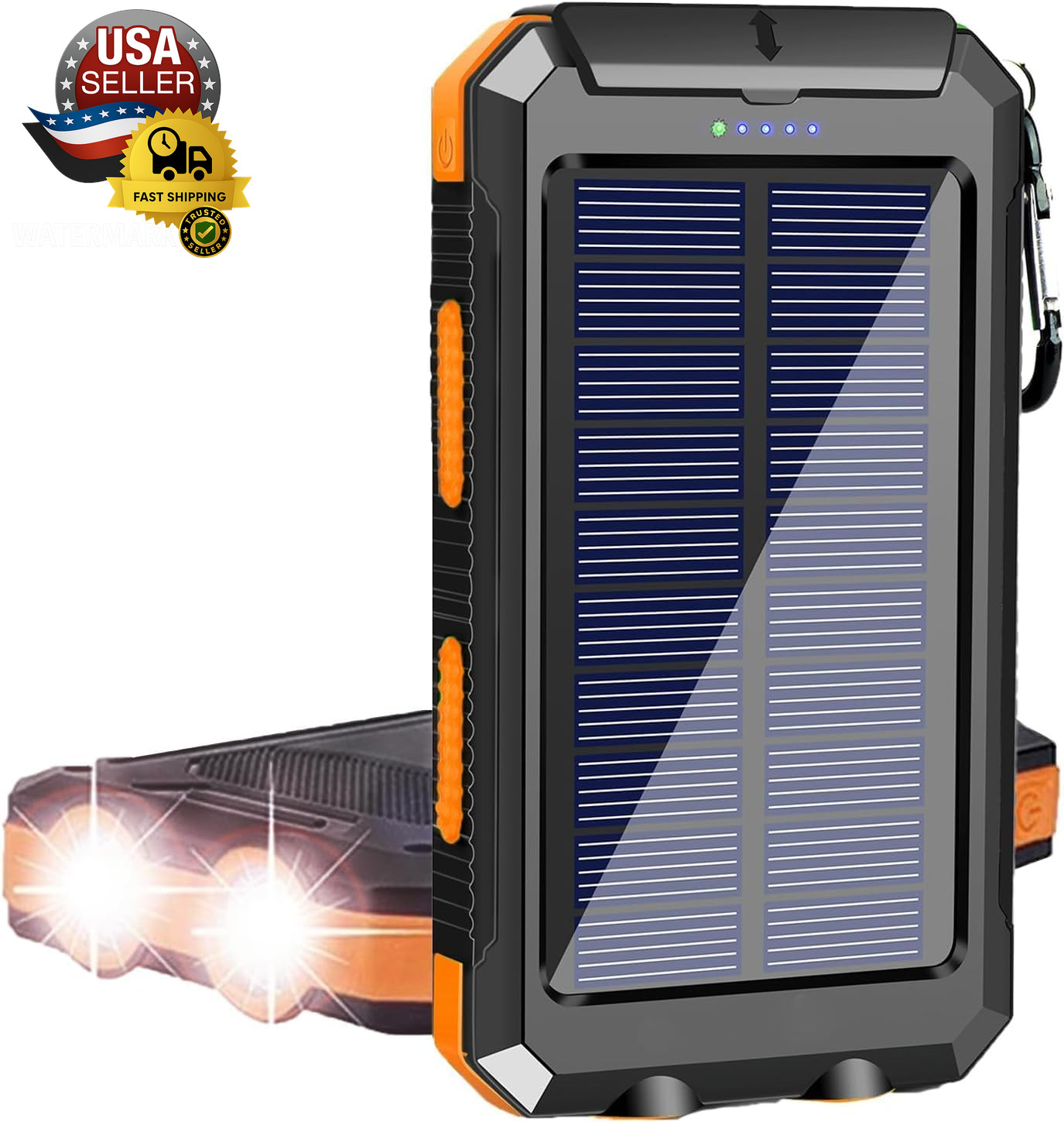 Solar Charger, 38800Mah Portable Type-C Solar Power Bank for All Cellphones, Wat