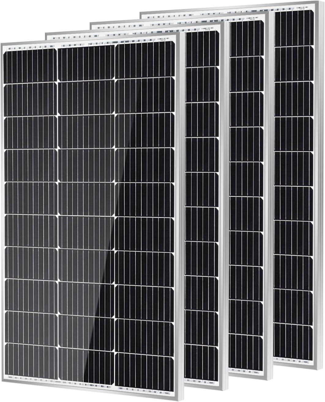 Traver Force 100W 12V 10BB Monocrystalline Solar Panel, up to 25% High Efficienc