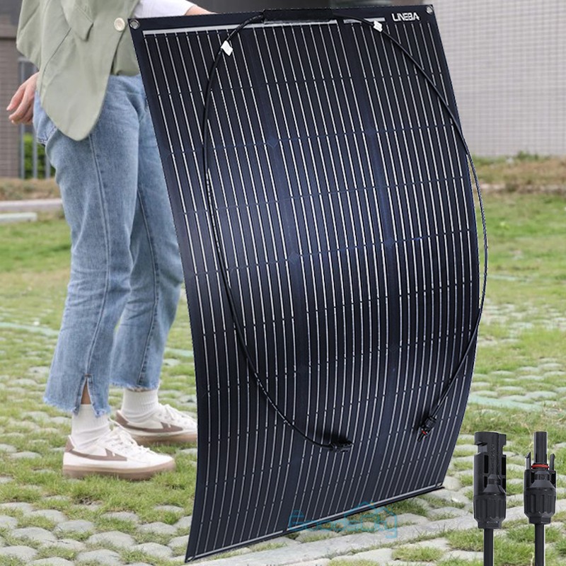 Portable Flexible Solar Panel 100W 12V Ultra Thin Mono for RV Boat Camper Home