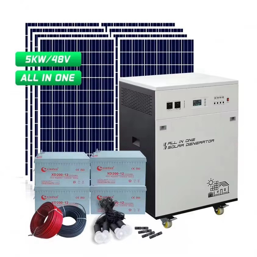 5000W Inverter Solar Panel Kit Solar Power Generator Home Off-Grid Solar System