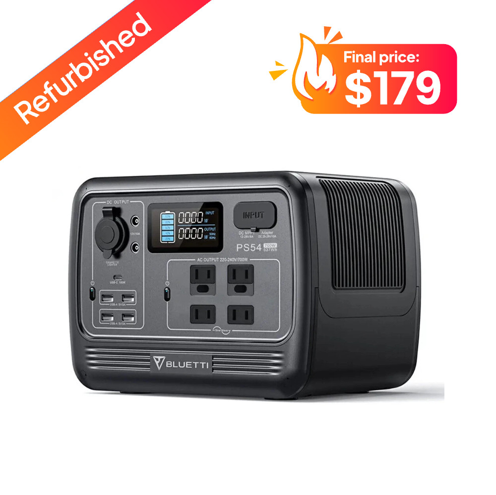 BLUETTI PS54 700W 537Wh Portable LFP Power Station for Outdoor/Emergency