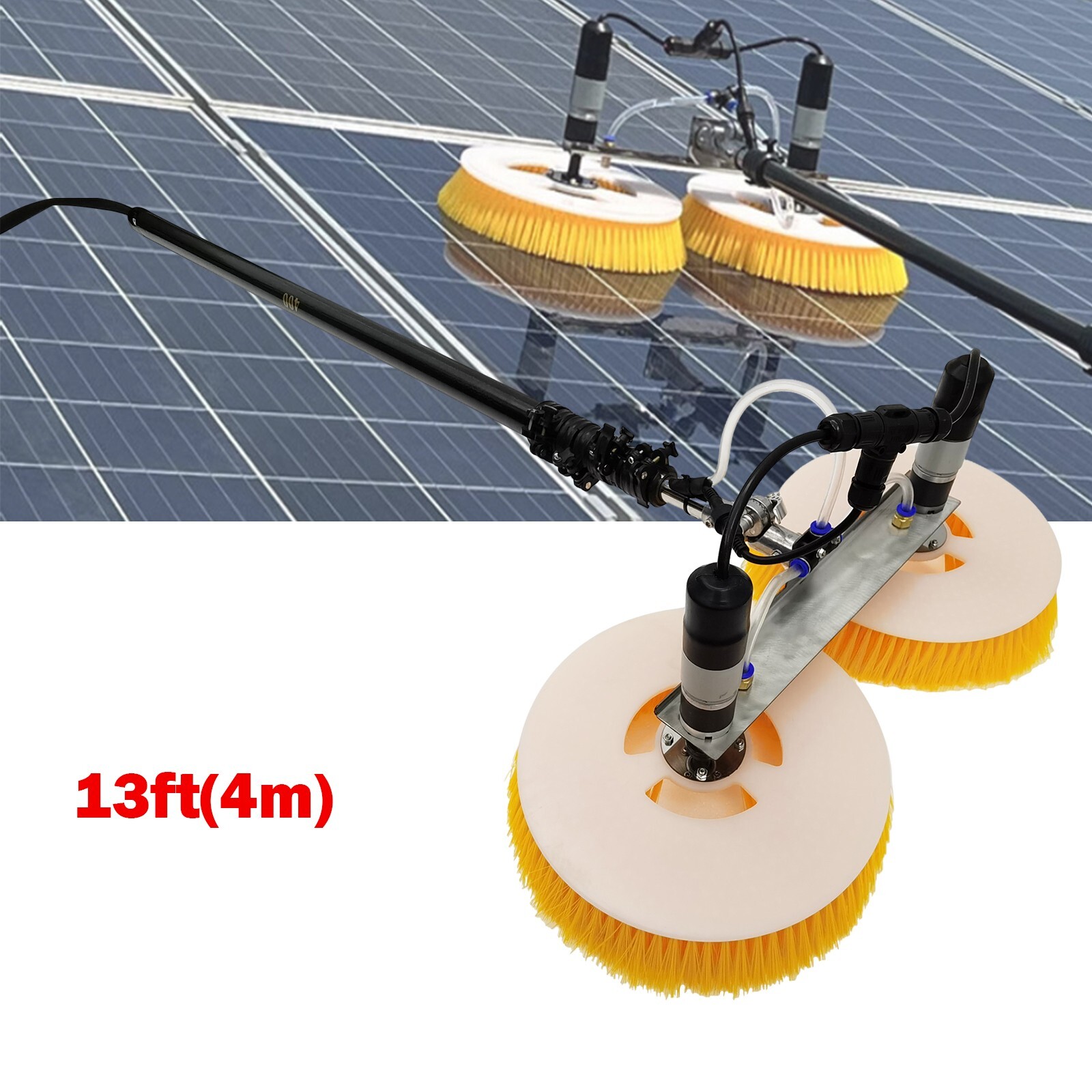 Solar Panel Cleaning Machine Double Head Retractable Photovoltaic Panels Brush