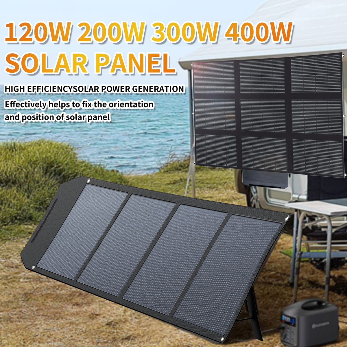 120W 200W 300W 400W Portable Solar Panel for Power Station Outdoor Camping RV