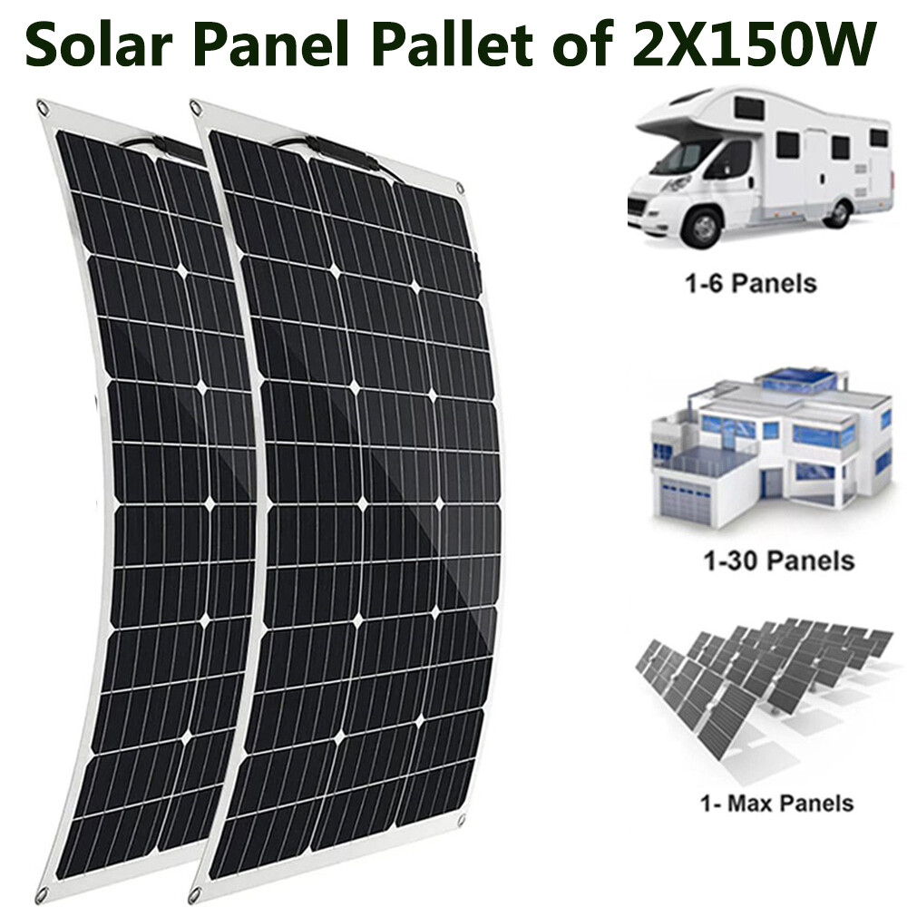 150W Pallet of 2  Solar Panel Kit &Tracking Bracket for Sunshed
