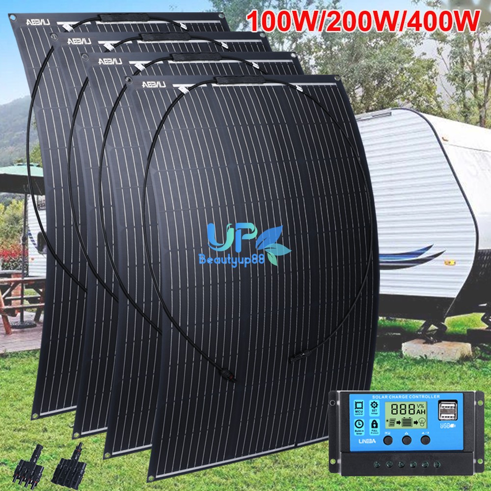 2025 NEW Solar Panel Kit 200W 400W & 30A Controller for Home 110V Grid System