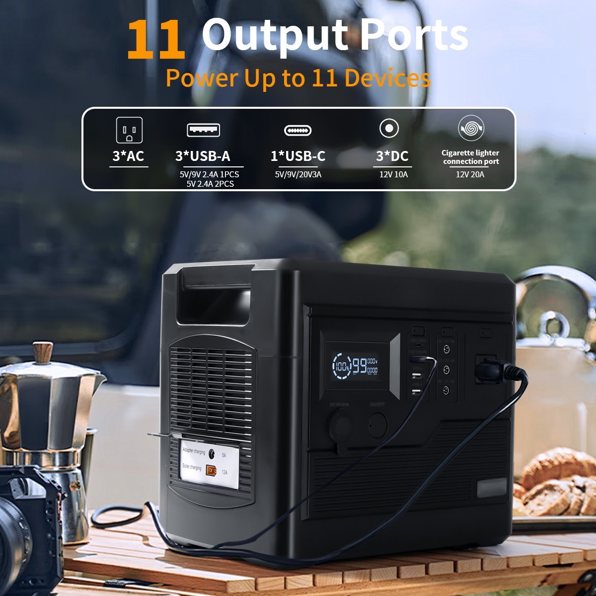 Portable Power Station 1000Wh LiFePO4 Battery Solar Generator for Camping RVTrip