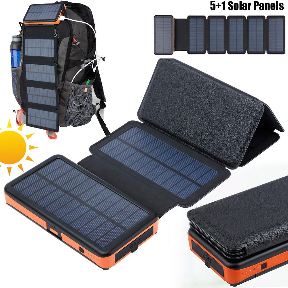 46800mAh Solar Power Bank Folding Solar Panels for Camping Hiking Phone Charger