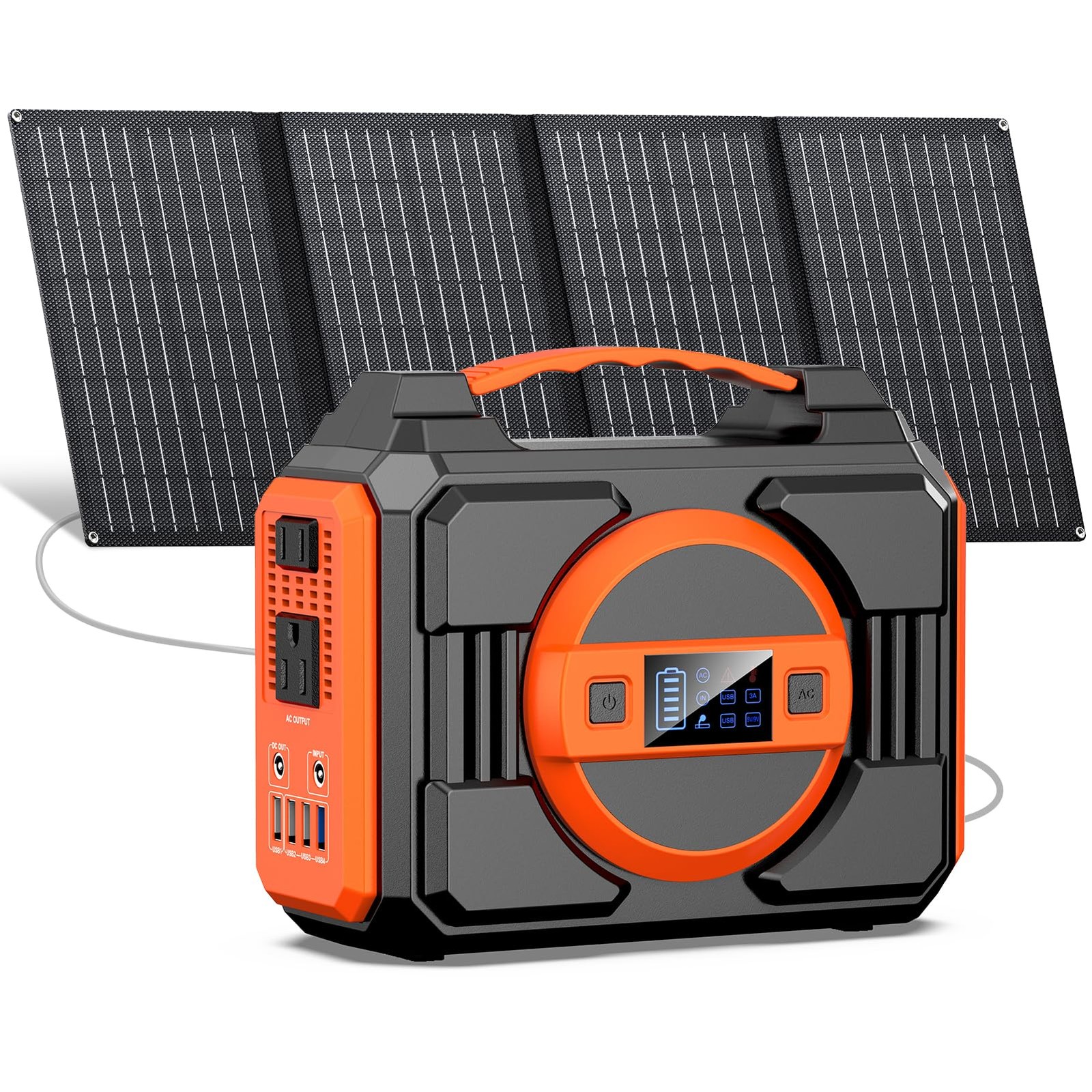 Solar Powered Generator 300W Rated, Portable Solar Generator Power Station wi…