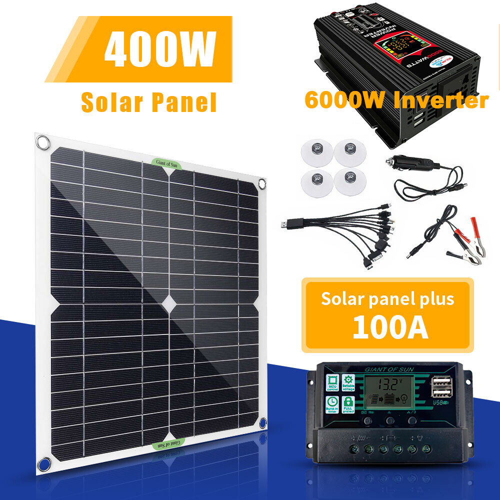 110V 6000W Solar Panel Kit Solar Power Inverter Generator 100A Home Grid System