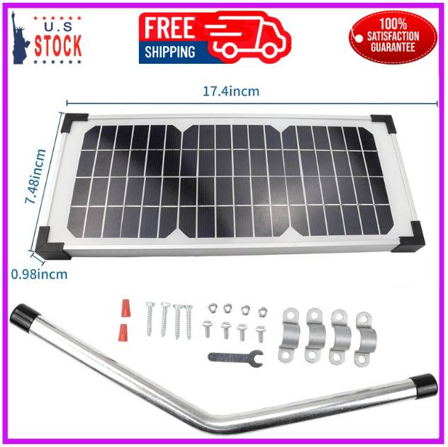 FM123 10 Watt Solar Panel Kit, Fit for Mighty Mule Automatic Gate Openers, Bl…