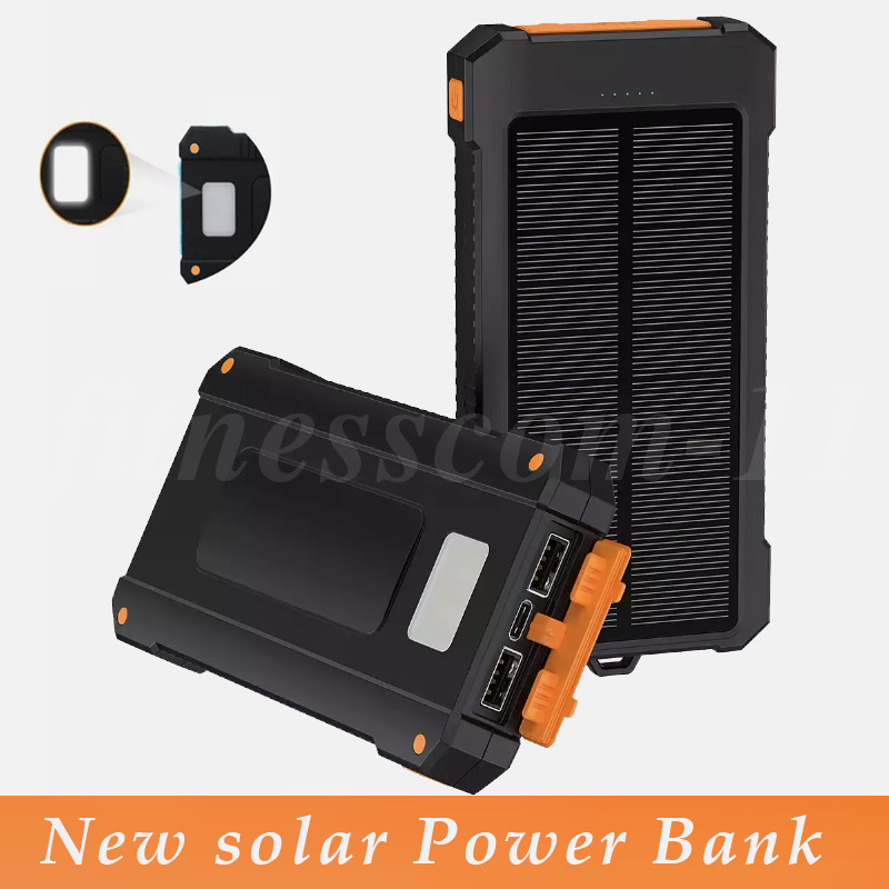 Super 30000mAh USB Portable Charger Solar Power Bank for Cell Phone w/ compass